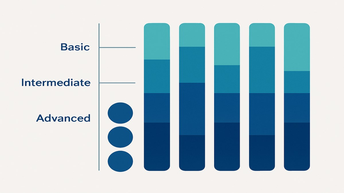 Matriz de habilidades de IA por nivel para equipos corporativos