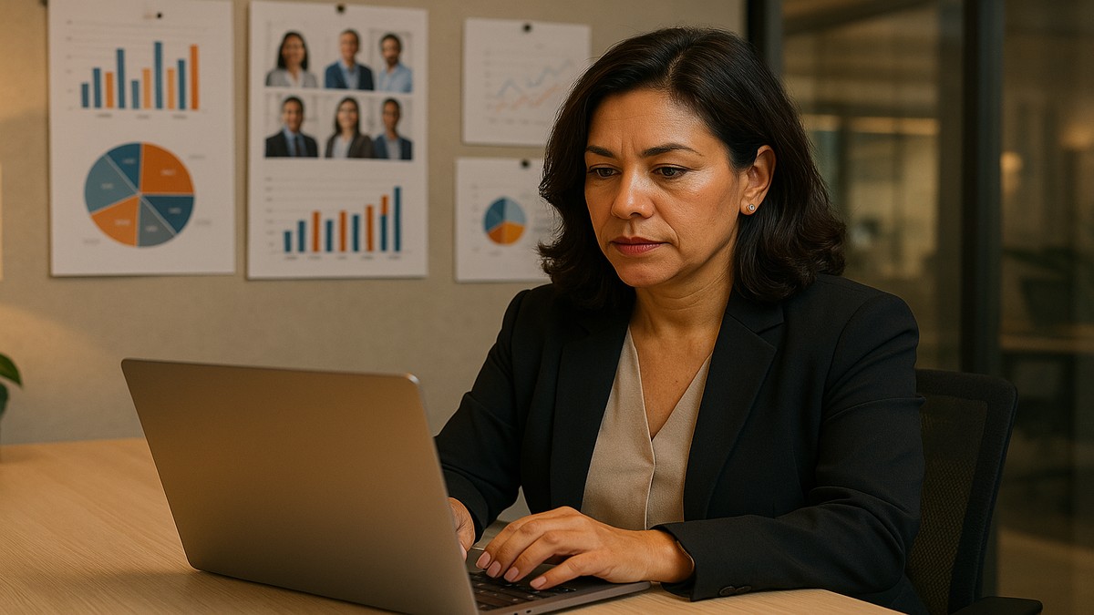 Directora de RR.HH. diseñando plan de capacitación para empleados — Instituto CBTech