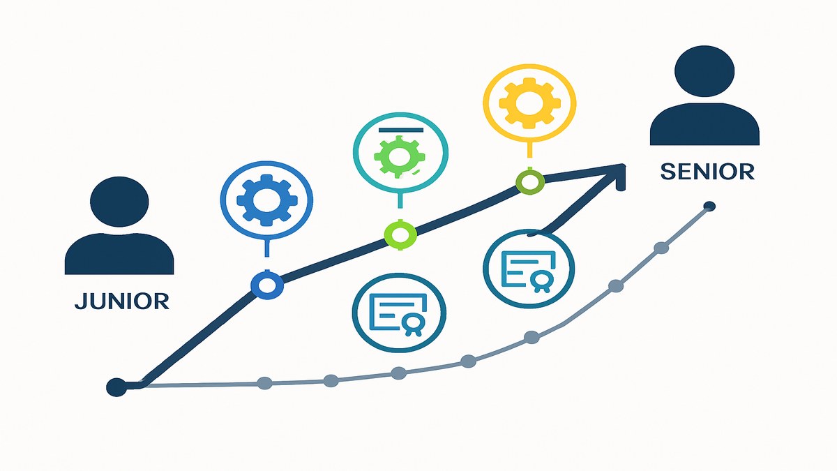 Itinerario de carrera con hitos de upskilling por rol en empresa corporativa
