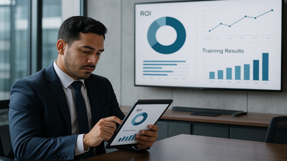 Ejecutivo analizando ROI de capacitación corporativa — Instituto CBTech