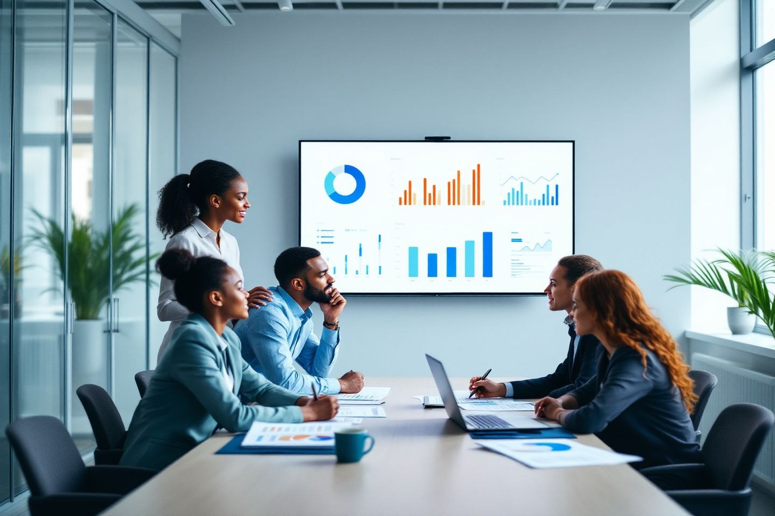 Equipo de RR.HH. analizando brechas de competencias durante un diagnóstico de necesidades de capacitación